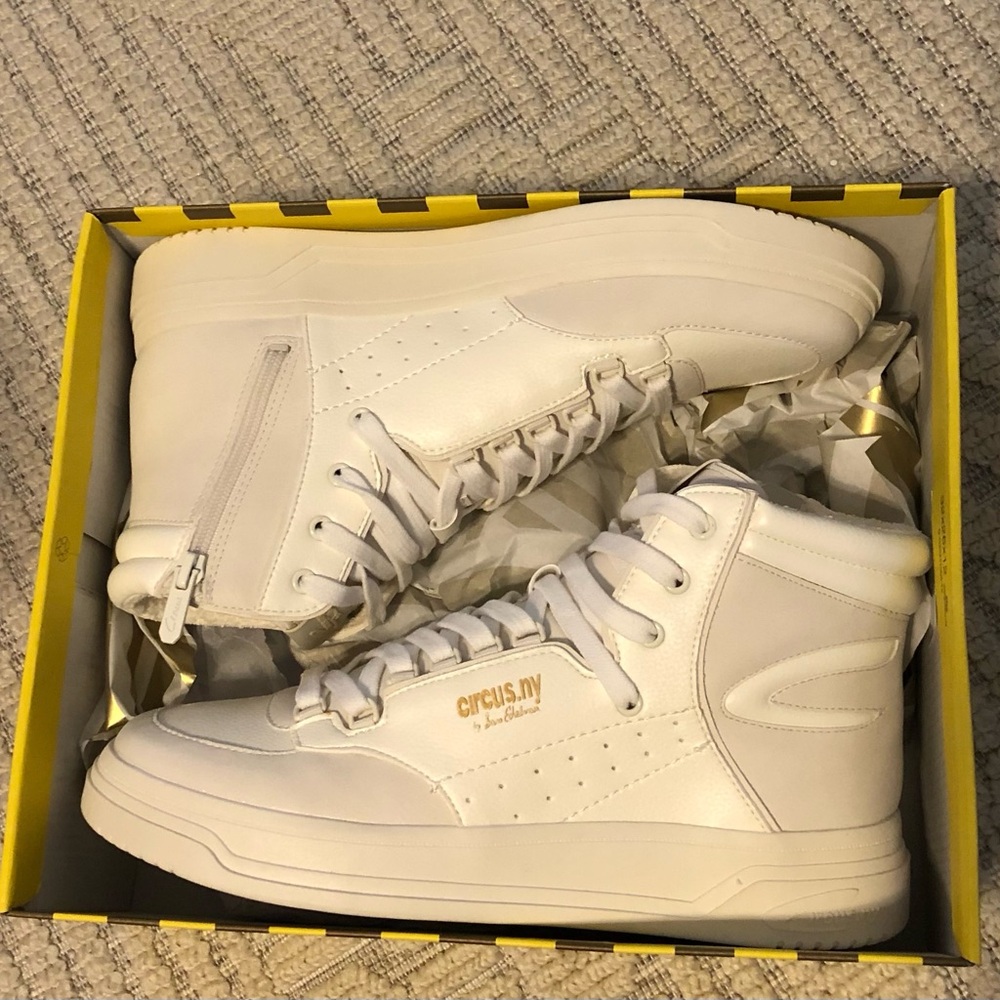 Circus NY Sam Edelman Irving White Lace Up Zipper High Top Sneaker Size 9.5 NWT - Picture 2 of 14